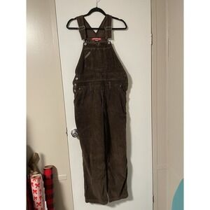 VINTAGE Unionbay Overalls Womens M Brown Carpenter Corduroy Workwear Bib 90s Y2K